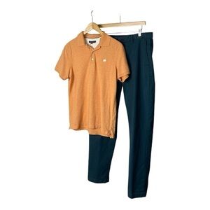 Banana RepublicCotton Monogram Pique Short Sleeve Polo M